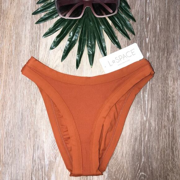 L*Space Foley Bitsy Ribbed Bikini Bottom Amber XS NWT - Picture 3 of 8